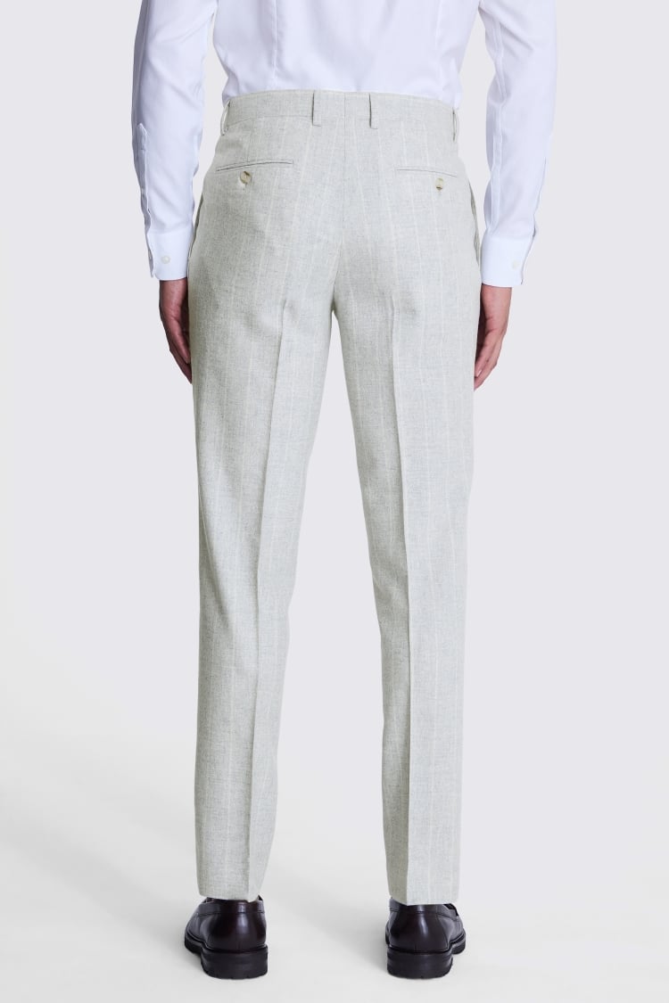 Tailored Fit Light Grey Stripe Trousers