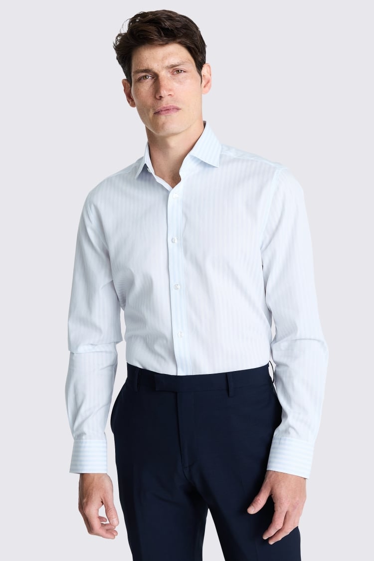 Tailored Fit Sky Stripe Shirt