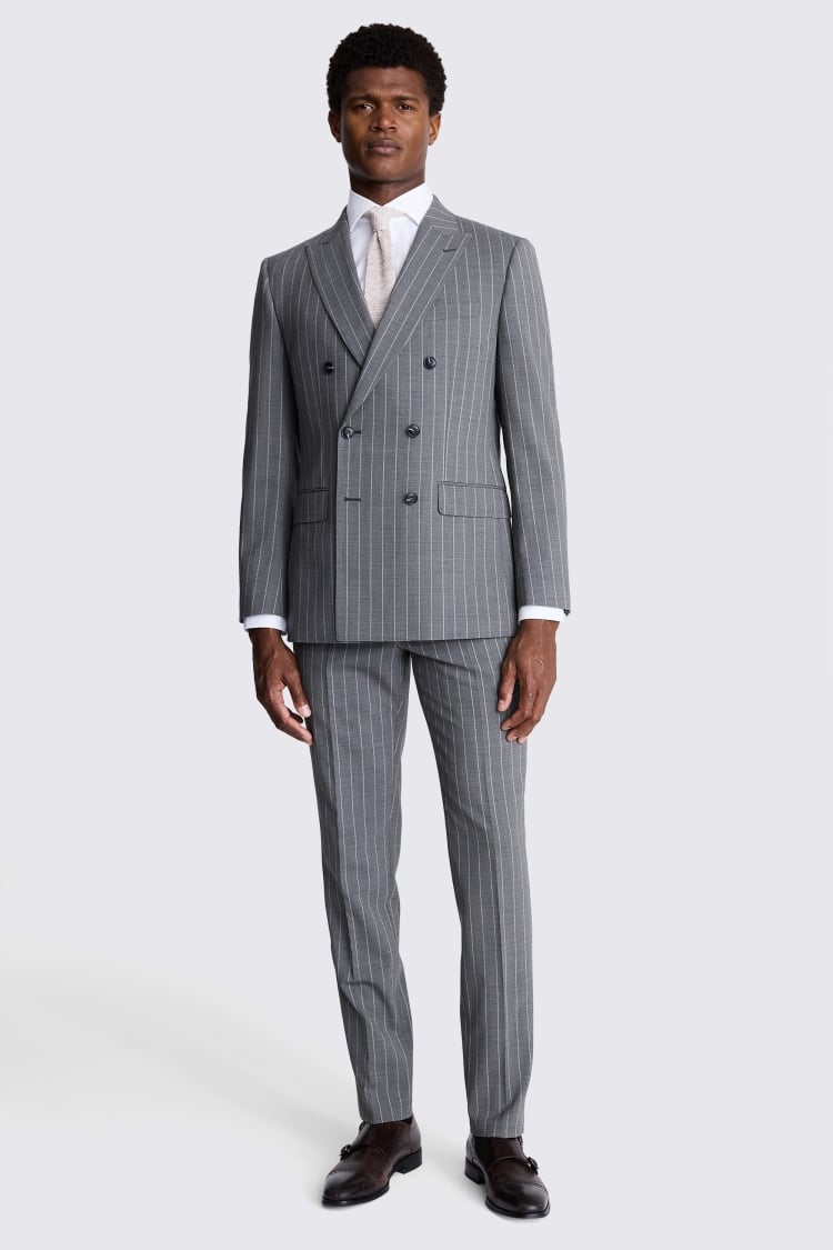 Tailored Fit Sage Stripe Performance Suit