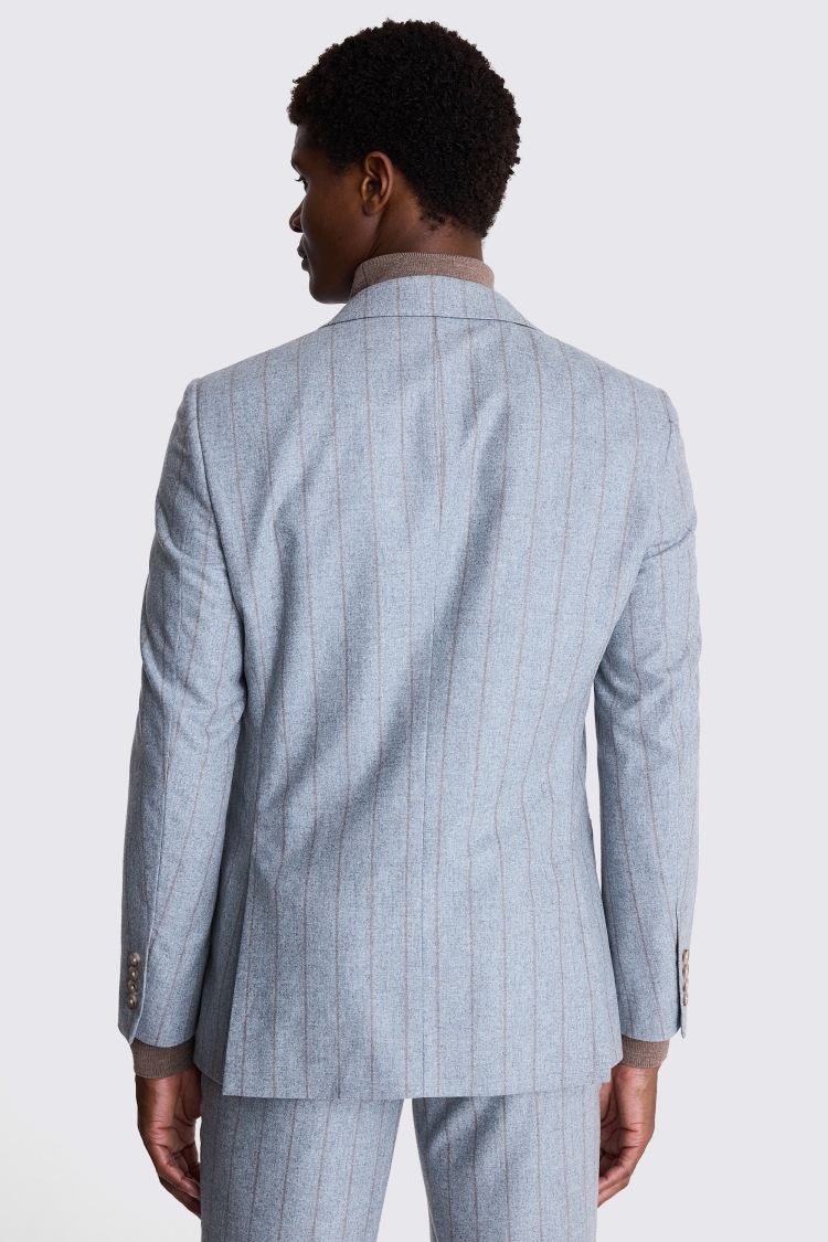 Italian Tailored Fit Light Blue Stripe Suit