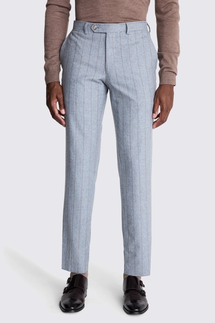 Italian Tailored Fit Light Blue Stripe Suit