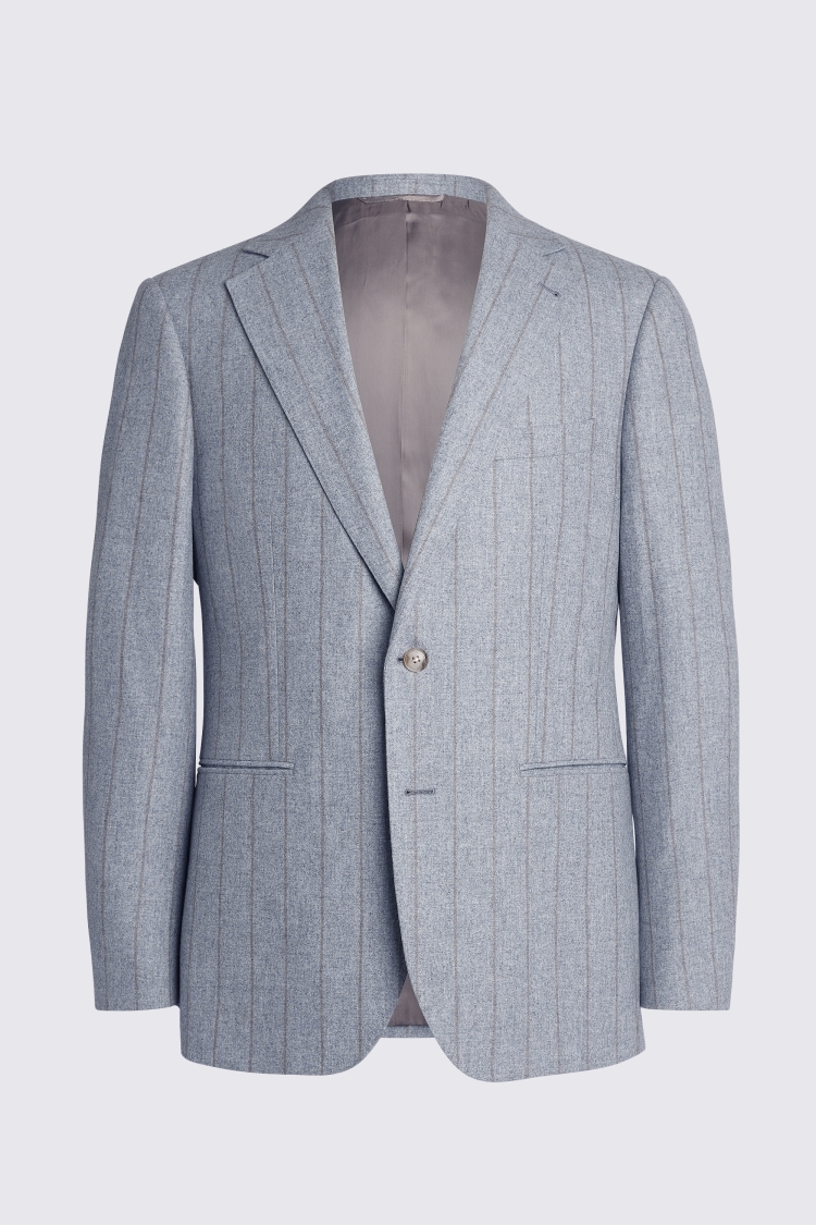 Italian Tailored Fit Light Blue Stripe Suit