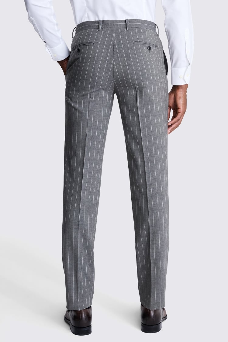 Tailored Fit Sage Stripe Performance Trousers