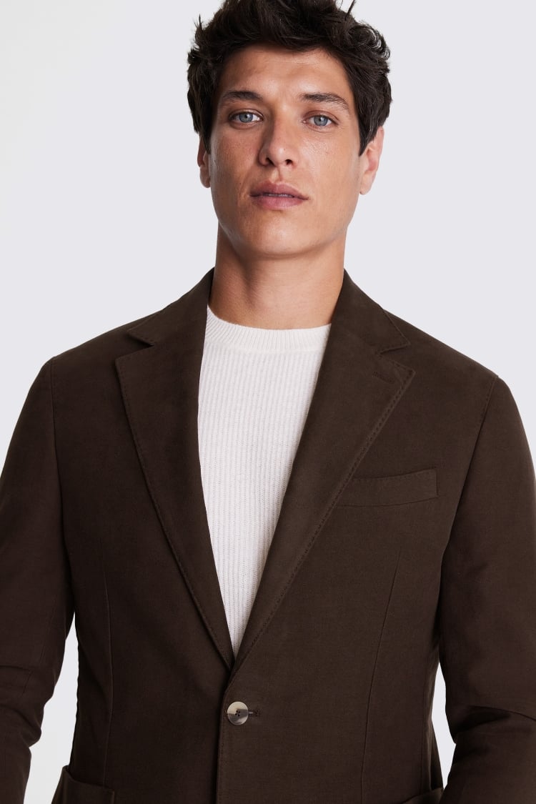 Tailored Fit Brown Moleskin Jacket