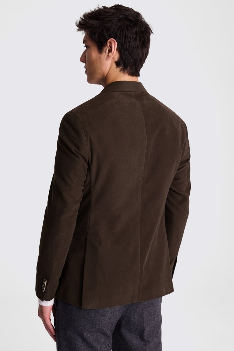 Tailored Fit Brown Moleskin Jacket