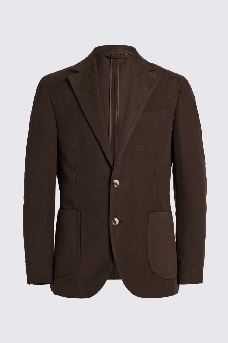 Tailored Fit Brown Moleskin Jacket