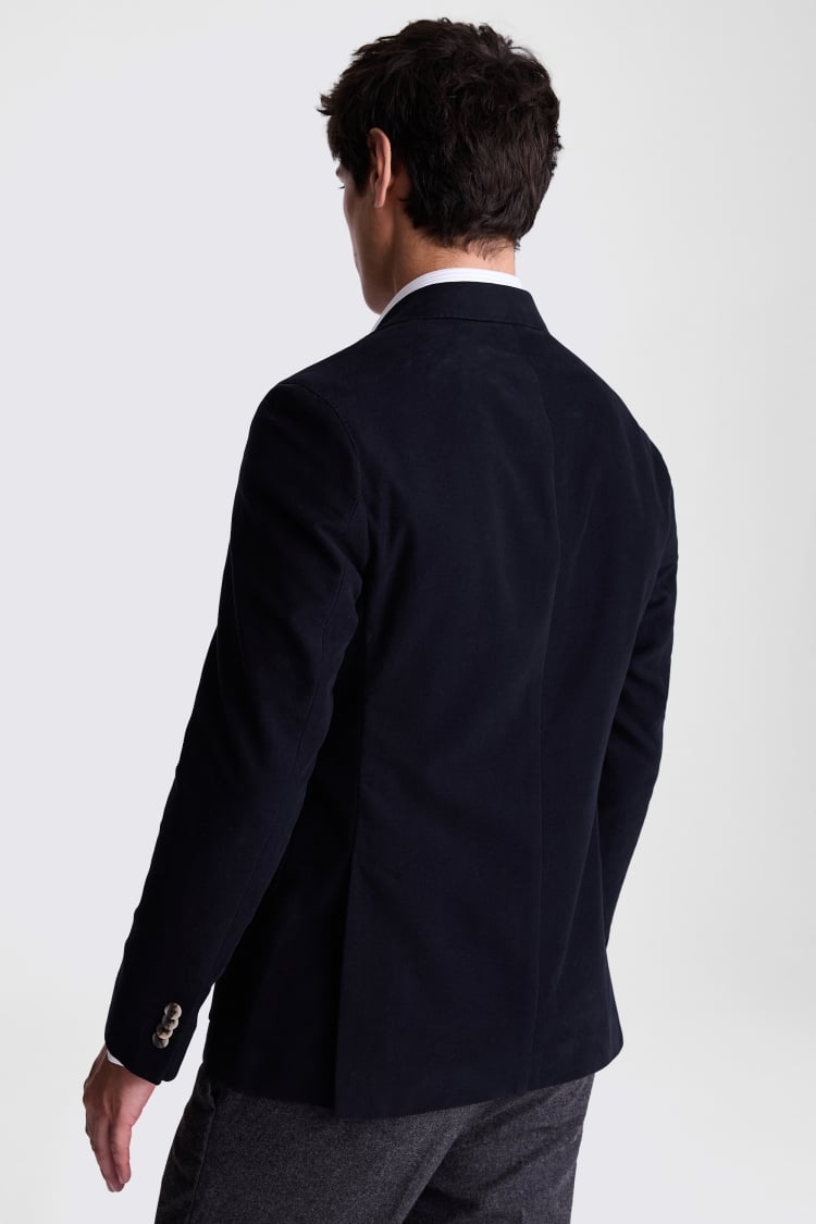 Tailored Fit Navy Moleskin Jacket