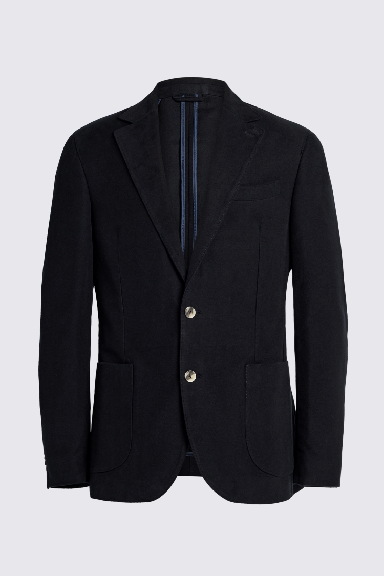 Tailored Fit Navy Moleskin Jacket