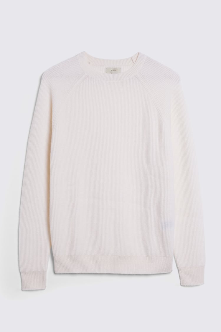 Ecru Cashmere Crew Neck Jumper