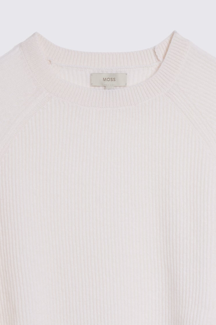 Ecru Cashmere Crew Neck Jumper