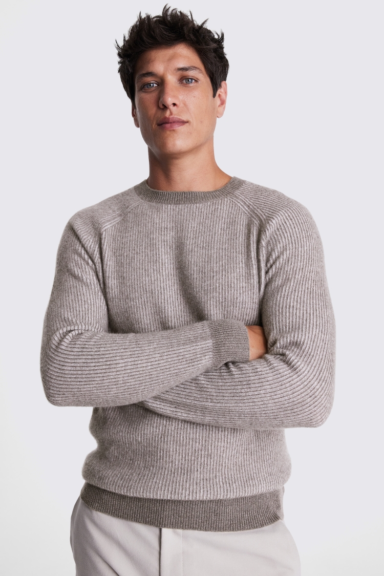 Camel Cashmere Crew Neck Jumper