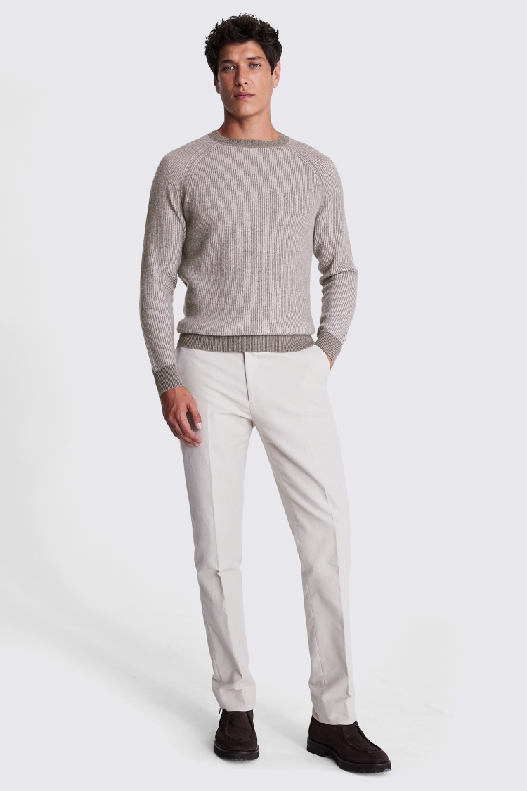 Camel Cashmere Crew Neck Jumper