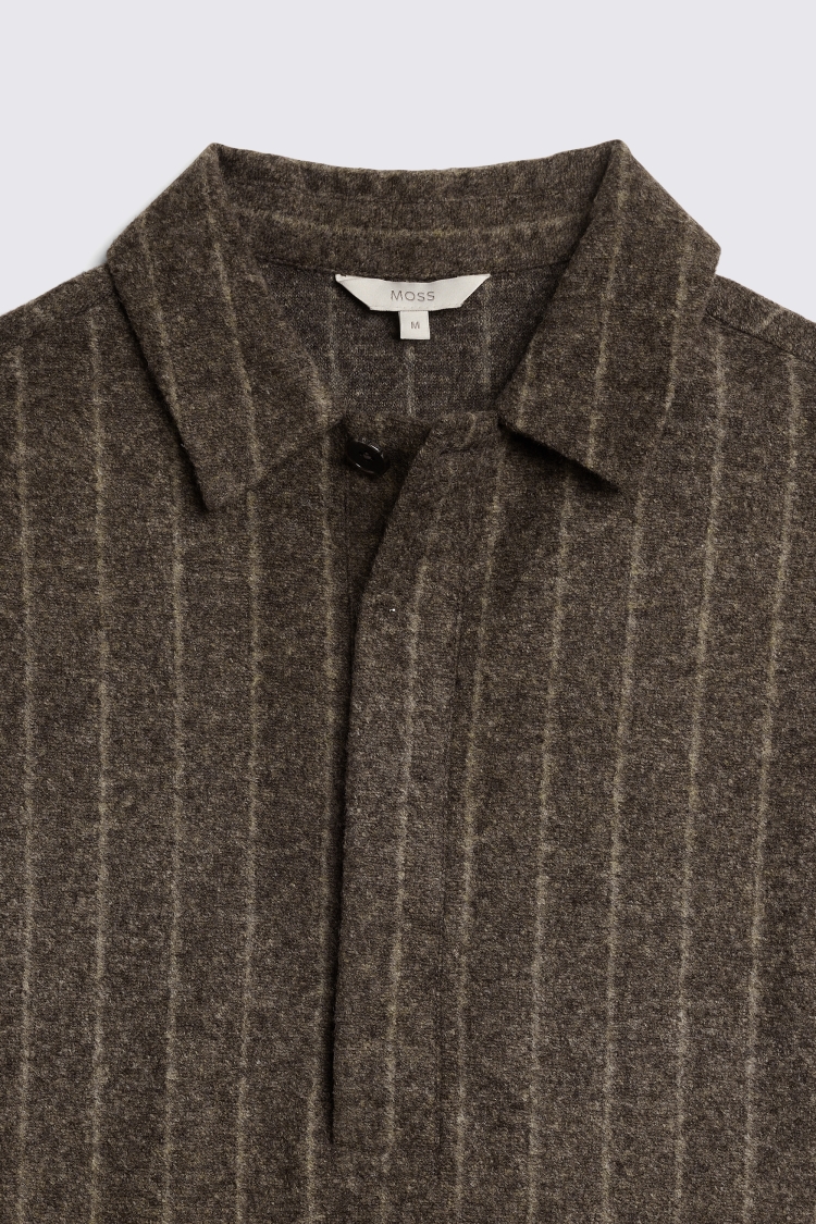 Dark Brown Stripe Popover Shirt