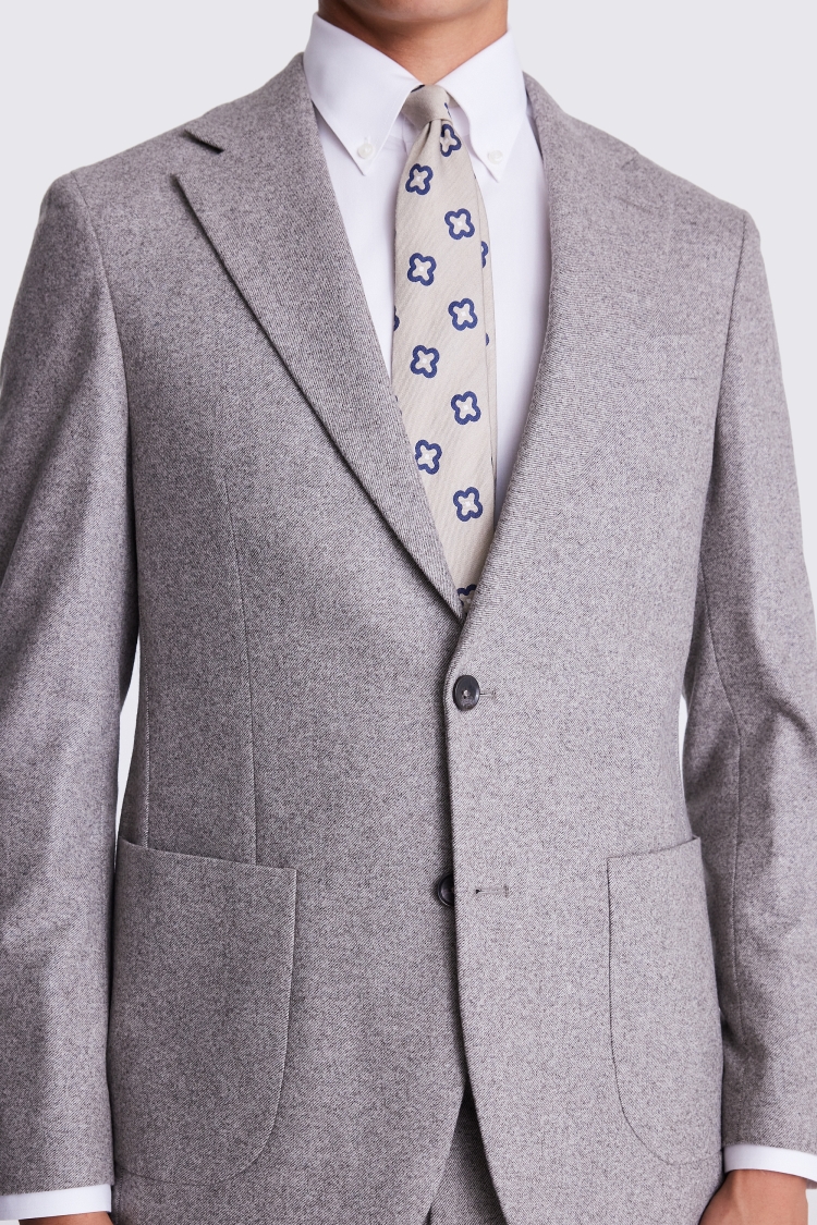 Italian Tailored Fit Taupe Flannel Suit