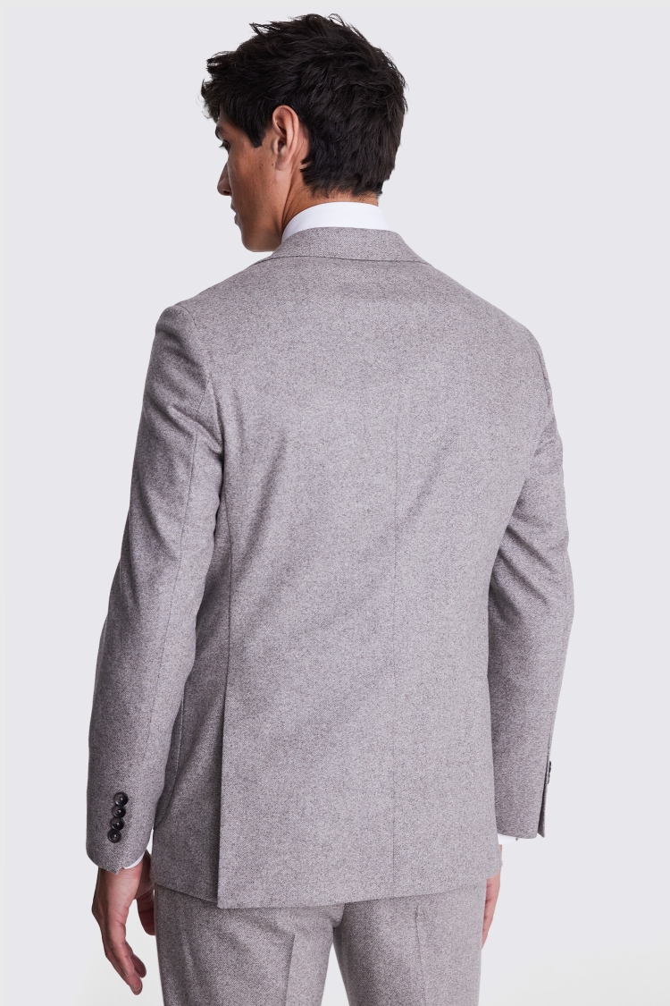 Italian Tailored Fit Taupe Flannel Suit