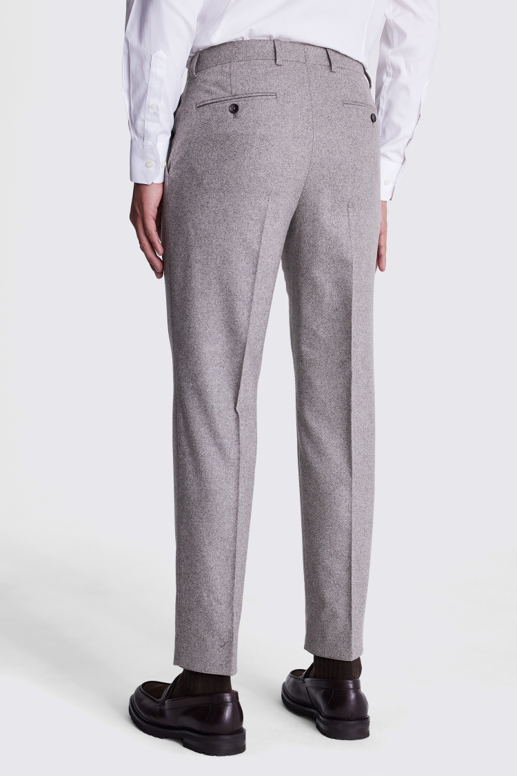 Italian Tailored Fit Taupe Flannel Pants