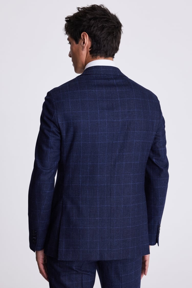 Italian Tailored Fit Blue Check Suit