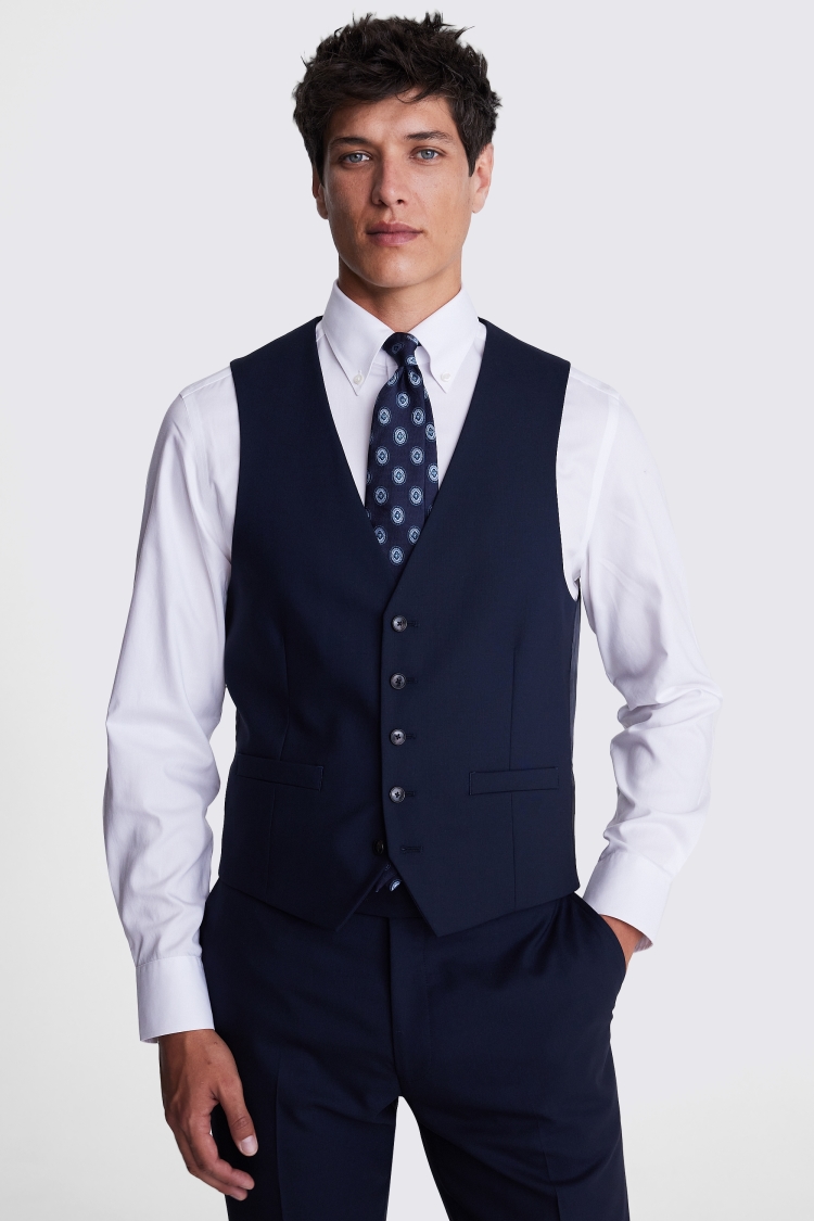 Italian Slim Fit Navy Vest