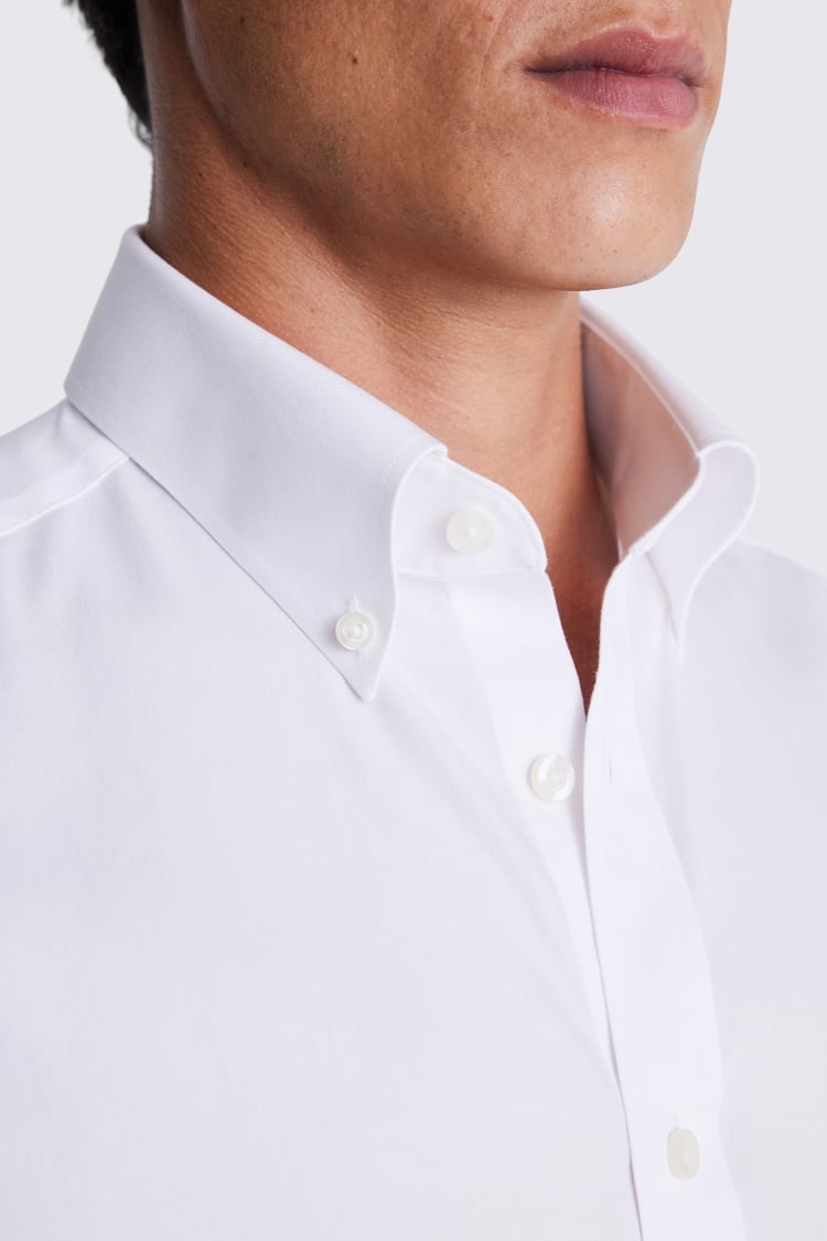 Tailored Fit White Pinpoint Oxford Shirt