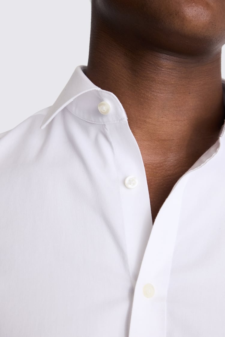 Tailored Fit White Pinpoint Oxford Contrast Shirt