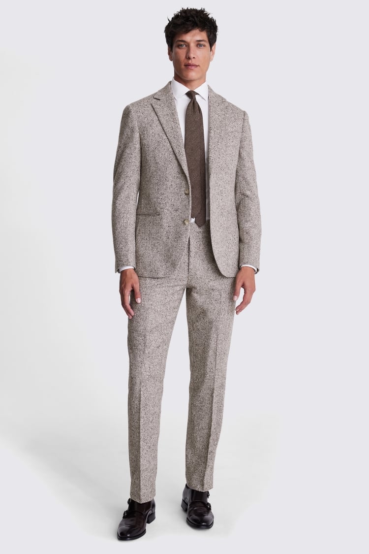 Tailored Fit Taupe Donegal Suit