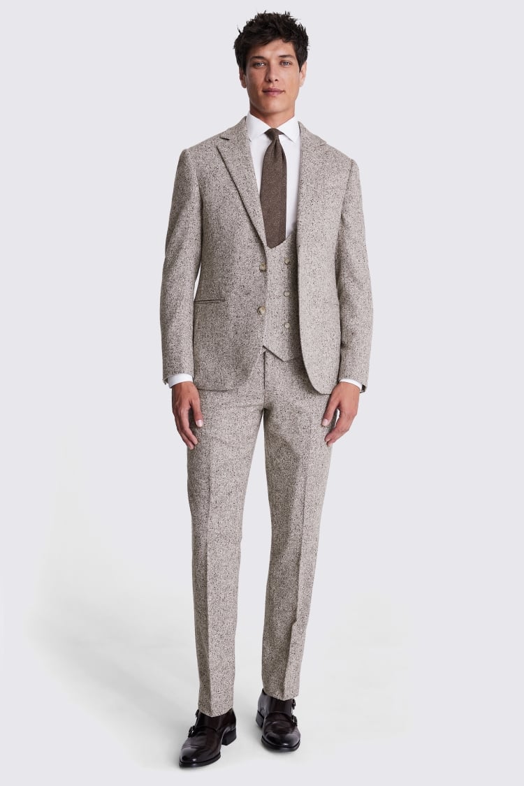 Tailored Fit Taupe Donegal Suit