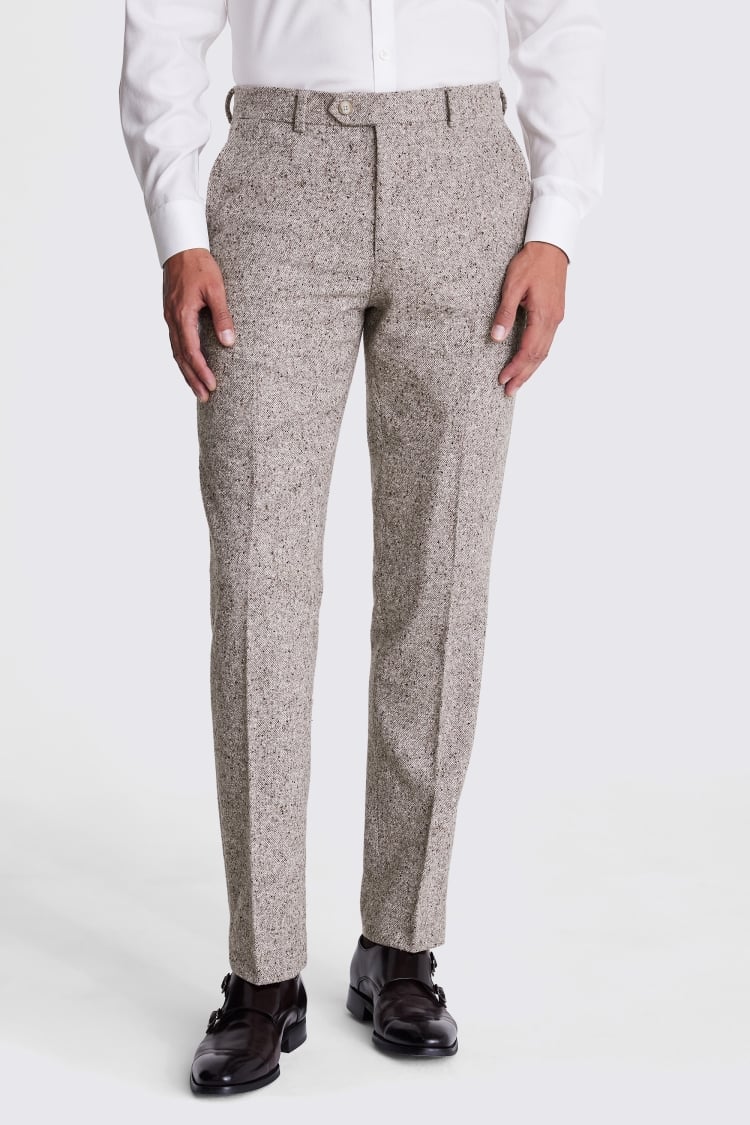 Tailored Fit Taupe Donegal Suit