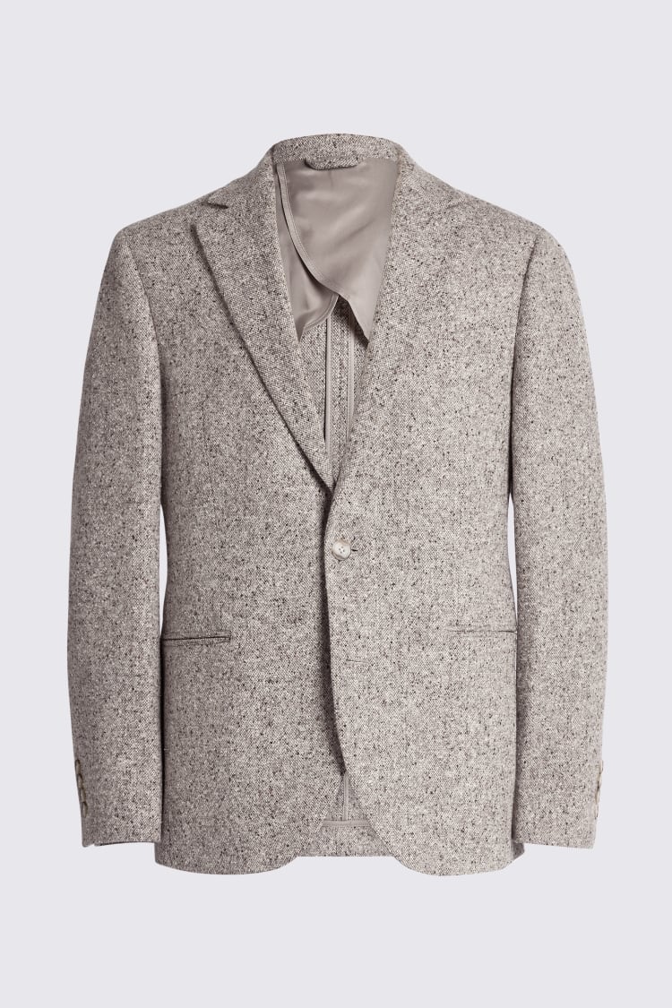 Tailored Fit Taupe Donegal Jacket 