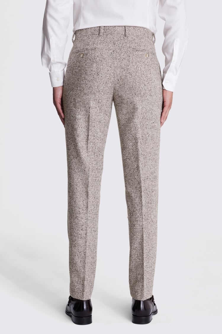 Tailored Fit Taupe Donegal Trousers 