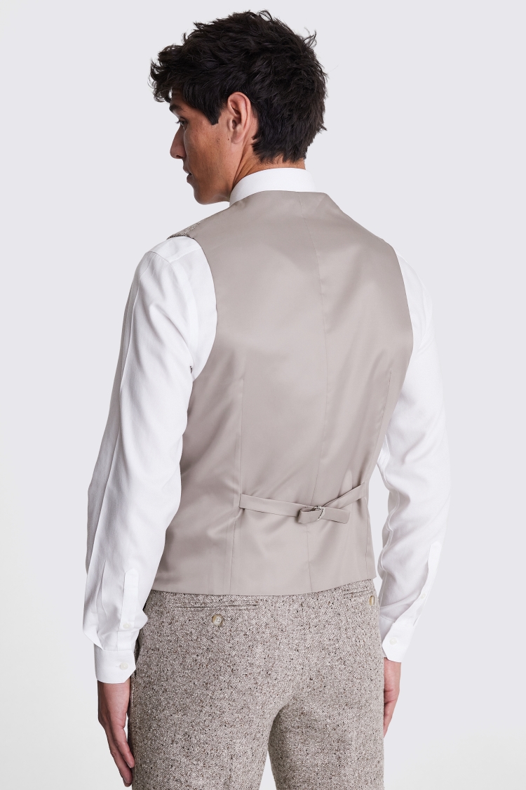 Tailored Fit Taupe Donegal Vest