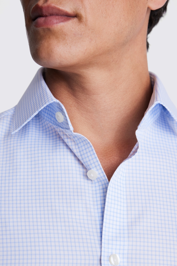 Slim Fit Blue Check Non-Iron Shirt