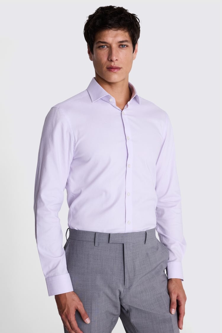 Slim Fit Lilac Dobby Stretch Shirt