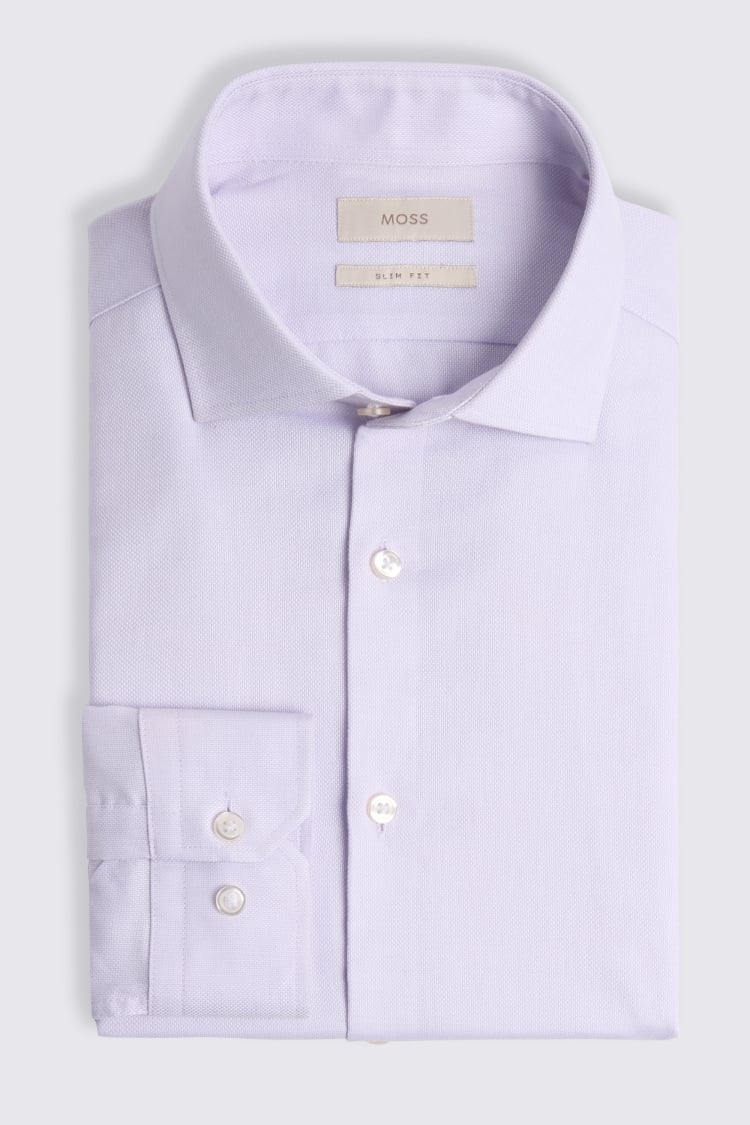 Slim Fit Lilac Dobby Stretch Shirt