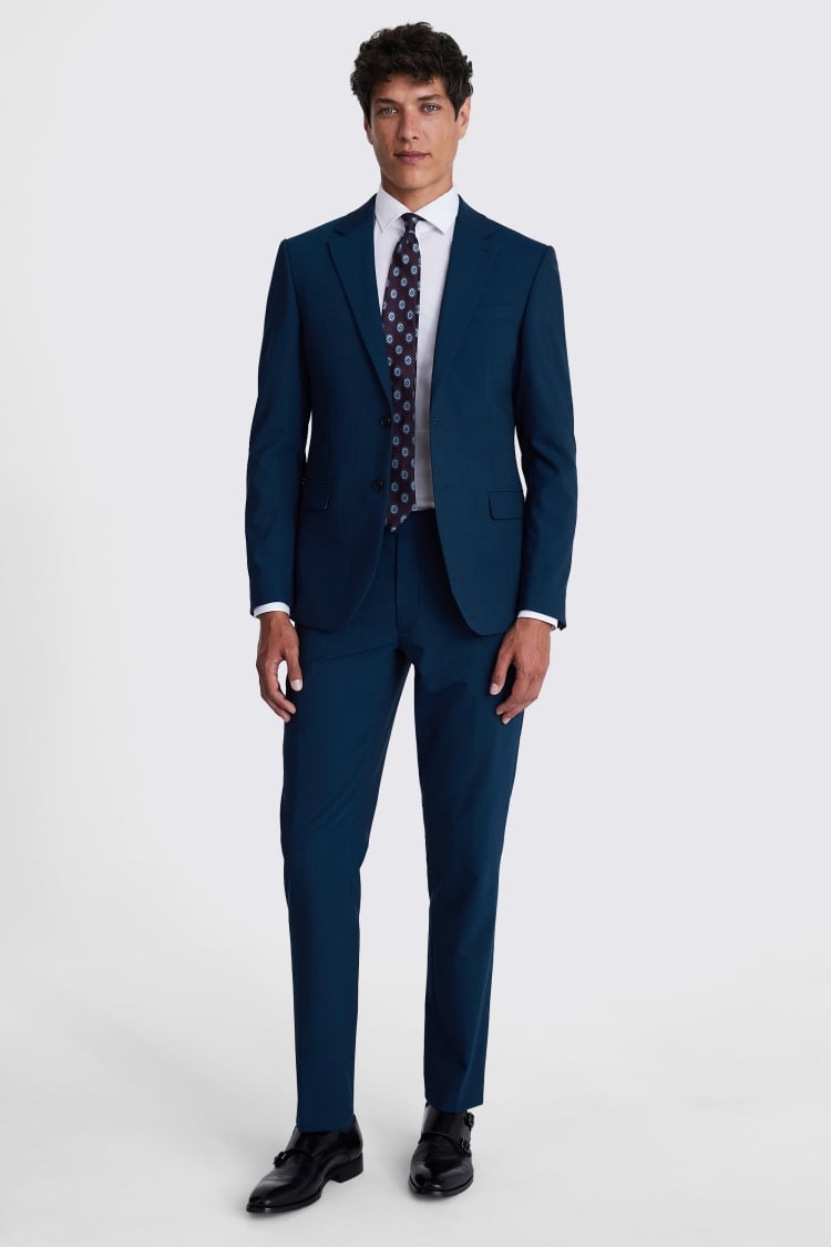 DKNY Slim Fit Blue Twill Suit