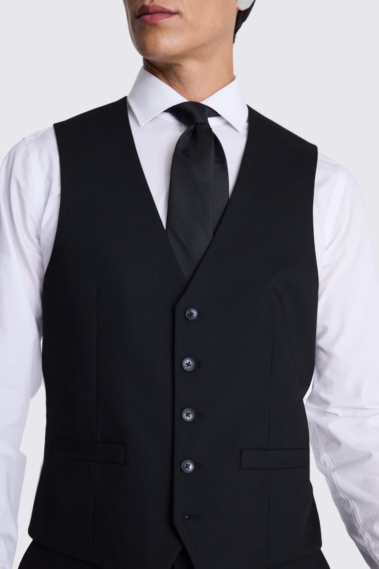 French Connection Slim Fit Black Vest 