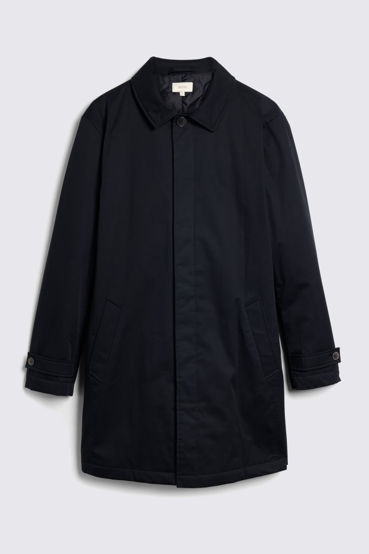 Black Wadded Raincoat 