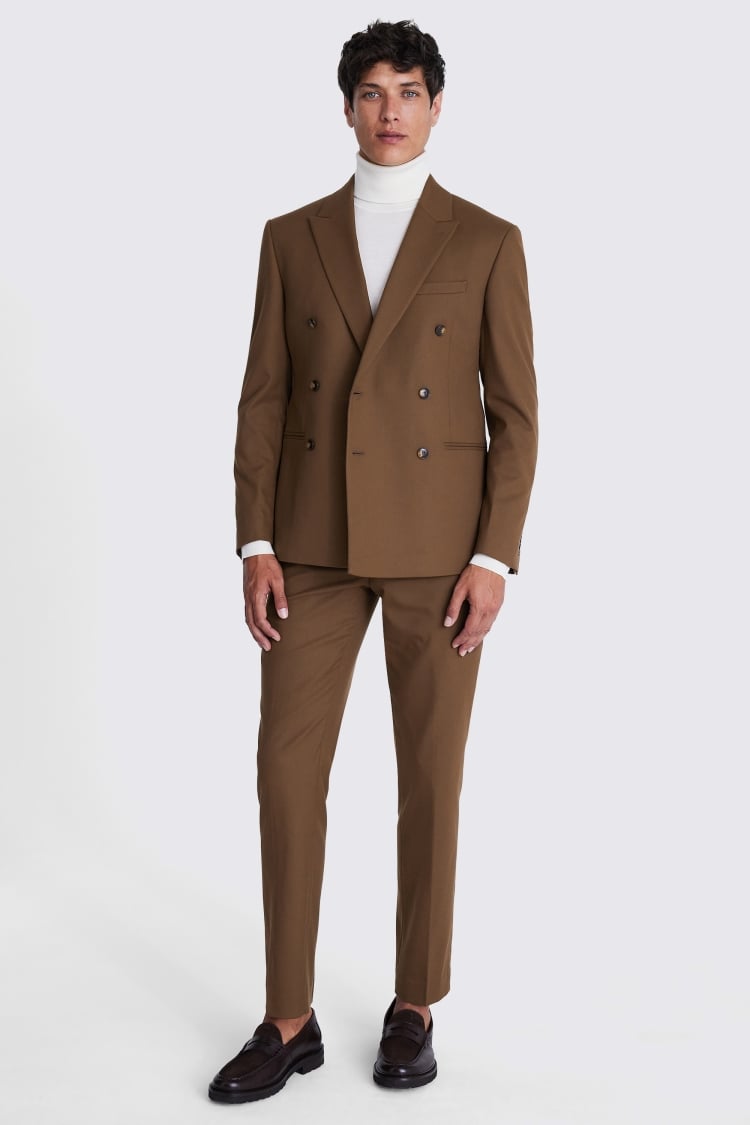 Slim Fit Copper Flannel Suit