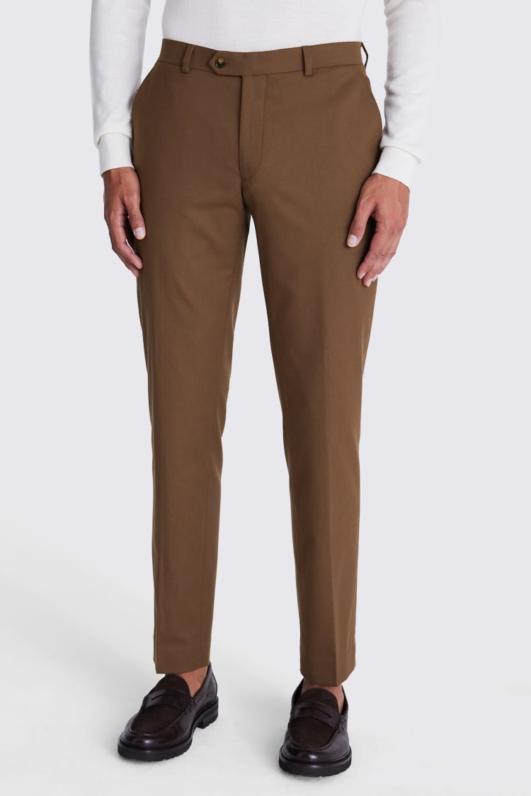 Slim Fit Copper Flannel Trousers