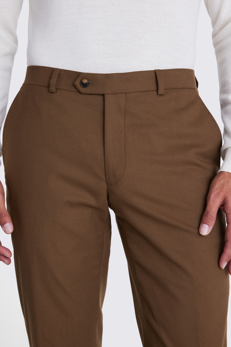 Slim Fit Copper Flannel Trousers