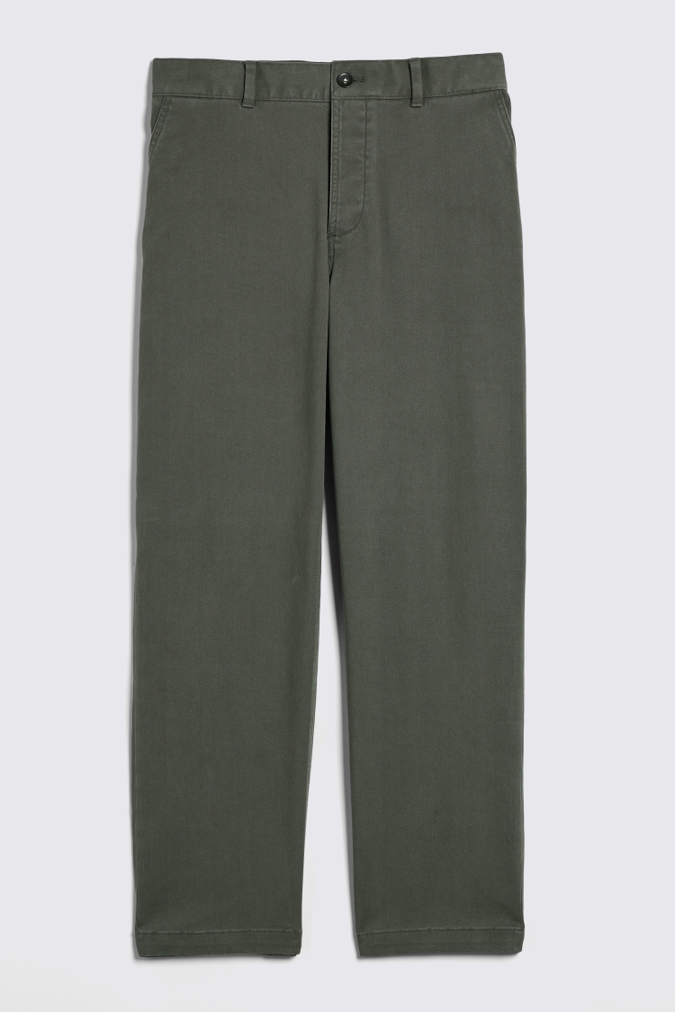 Khaki Washed Canvas Trousers