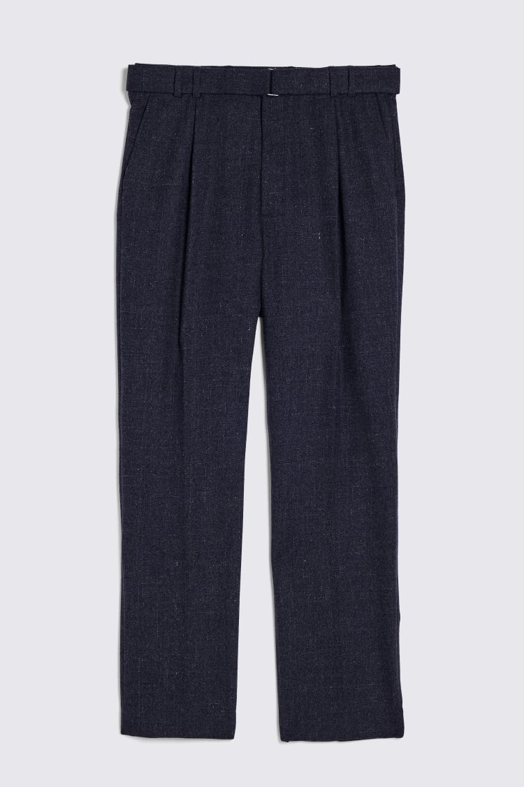 Charcoal Belted Flannel Trousers