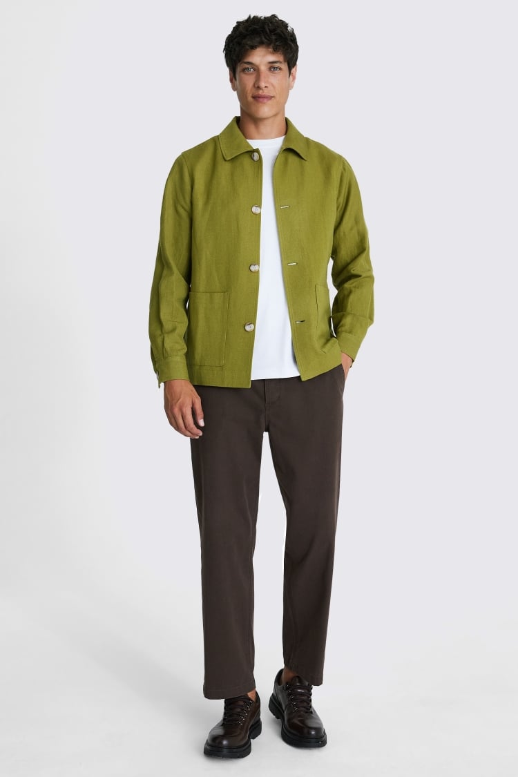 Lime Green Wool Linen Shacket 