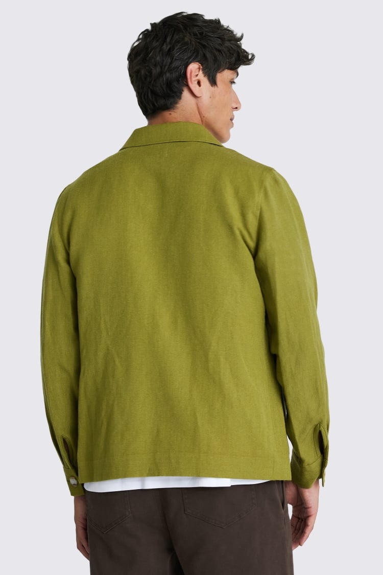 Lime Green Wool Linen Shacket 