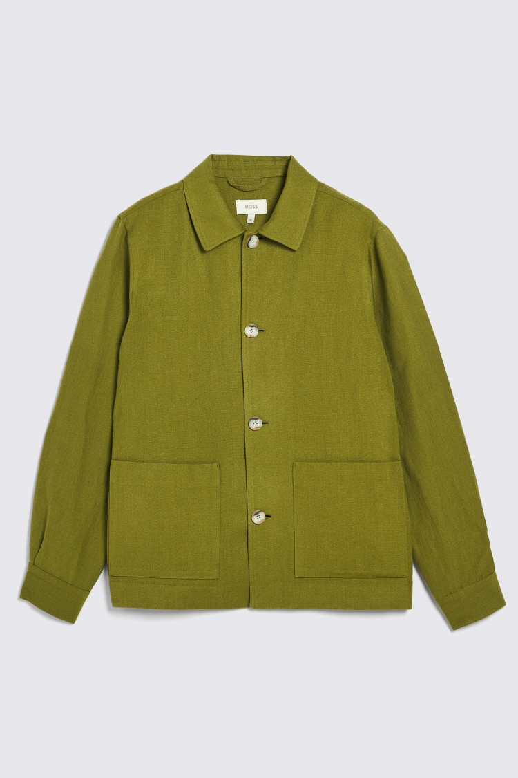 Lime Green Wool Linen Shacket 