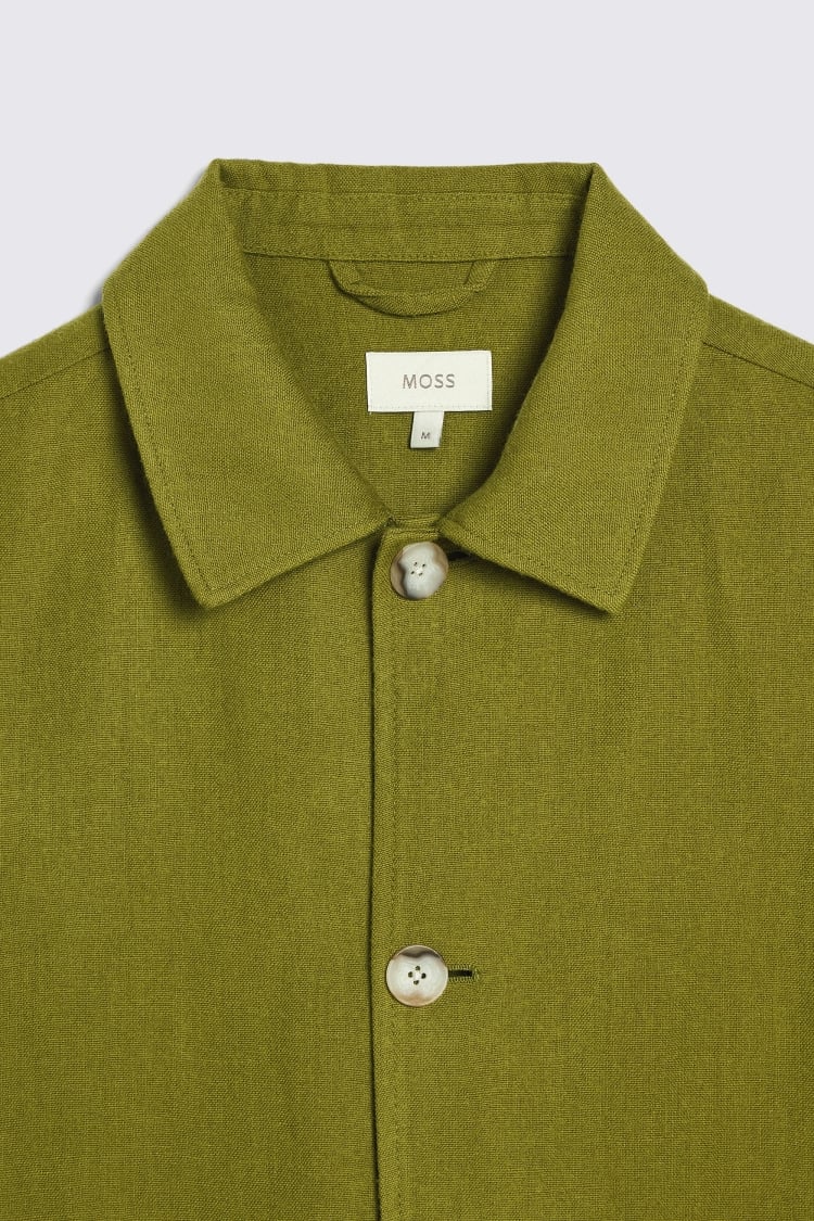 Lime Green Wool Linen Shacket 