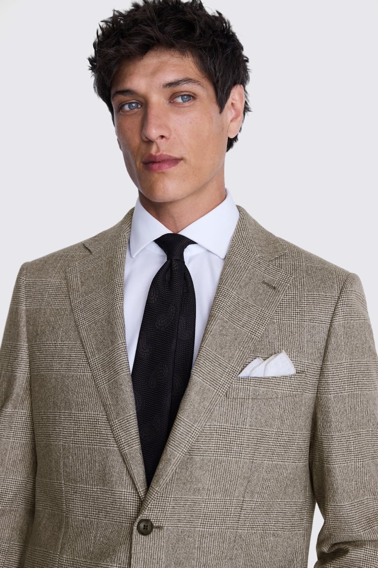 Italian Tailored Fit Brown Check Suit