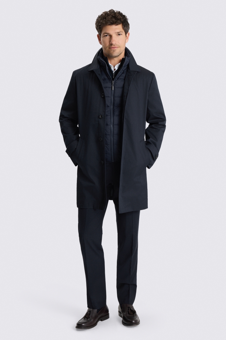 Navy Raincoat With Removable Insert 