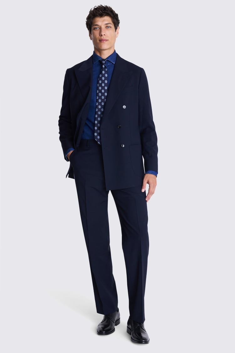 Relaxed Fit Navy Suit