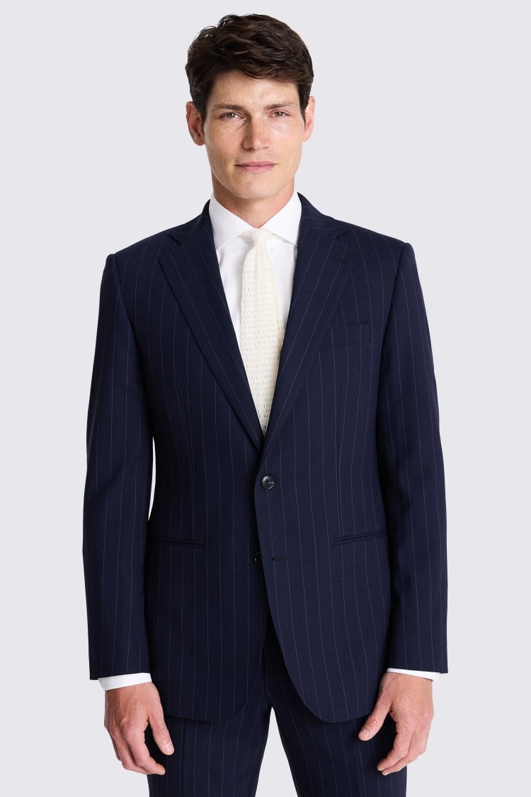 Tailored Fit Navy Stripe Performance Suit