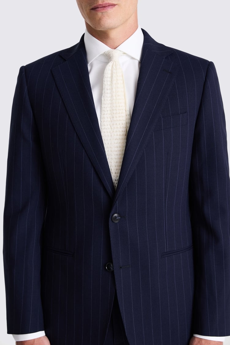 Tailored Fit Navy Stripe Performance Suit